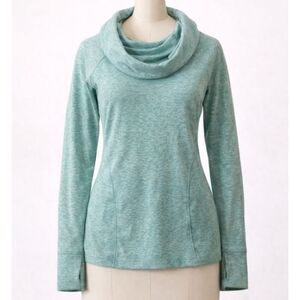 Athleta Mint Green Cowl Neck Sweatshirt